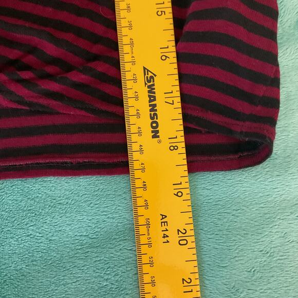 Enza Costa Womens Striped Front Tie Cropped Tee Shirt Small - Picture 7 of 9